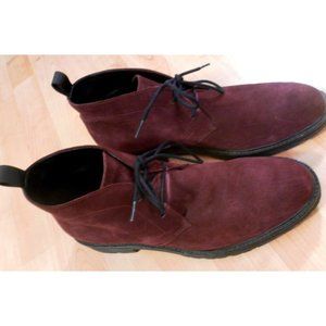 Calvin Klein Mens Maroon Suede Boots 10.5 red